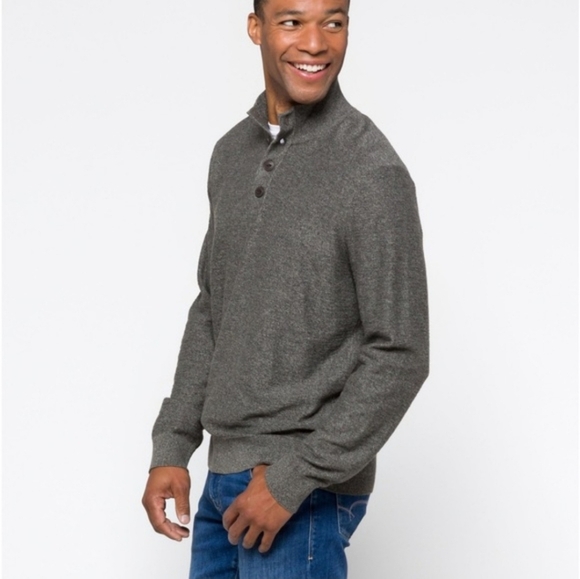 Nwot Red Ale By Alesbury Stitch Fix Men's Gray Riverside Button Mockneck Sweater - Picture 1 of 3